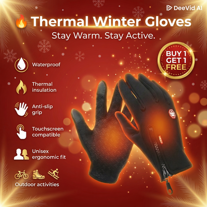 [ Buy 1 Get 1 Free ]🧤 Thermal Gloves❄️Winter Gloves ⭐ Waterproof Thermal Anti-Slip Touchscreen Gloves – For Everyone & All Outdoor Activities